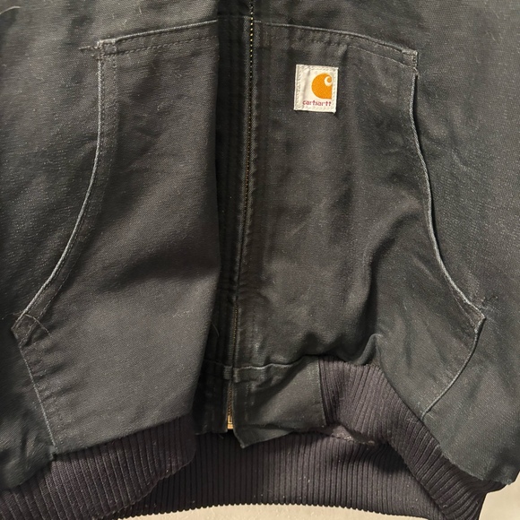 Vintage Carhartt Canvas Bomber Work Jacket Size XL Black Workwear 125 Year Ann - Picture 4 of 12